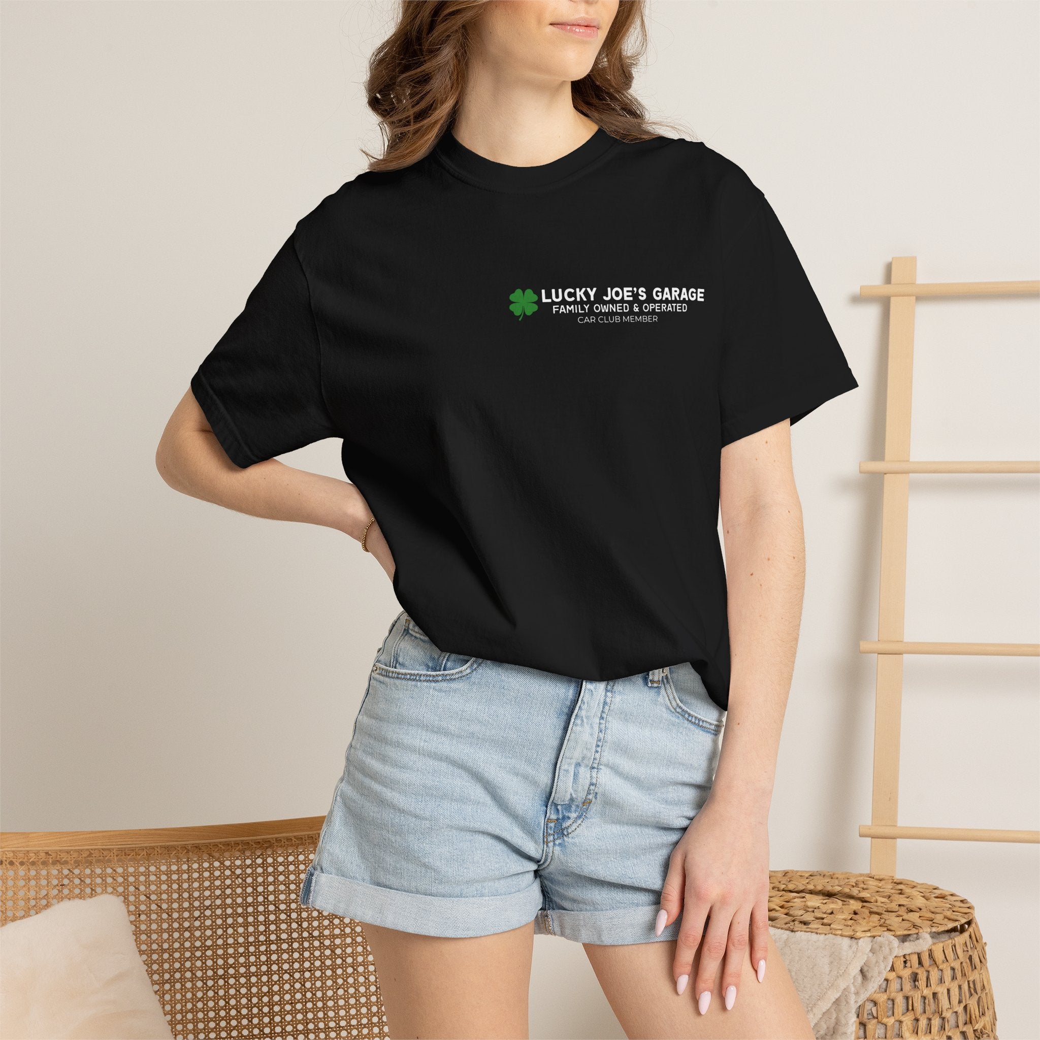 Lucky Joe's Garage T-Shirt – Classic Auto Mechanic Logo Tee